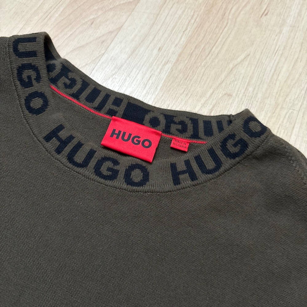 HUGO BOSS Smarlo Crewneck‎ Sweater Cotton Logo Size XL - Picture 2 of 7